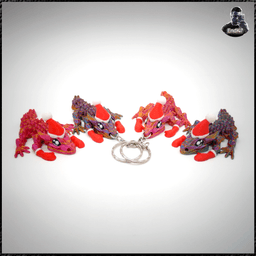 Glorious Baby Dragon Keychain - Santa Edition 3d model