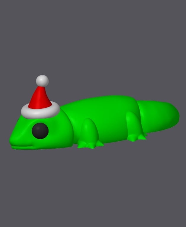Christmas Gecko - Mini Monster #10 3d model