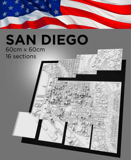 SAN DIEGO, Skyline 3d map 3d model
