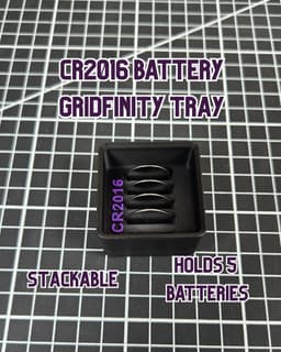 CR2016 Battery Gridfinity Bin (1x1x4) 3d model
