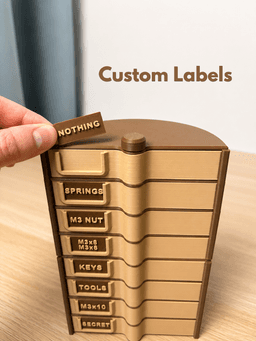 Rotating Organizer | Modular Storage Tower | Custom Labels 3d model