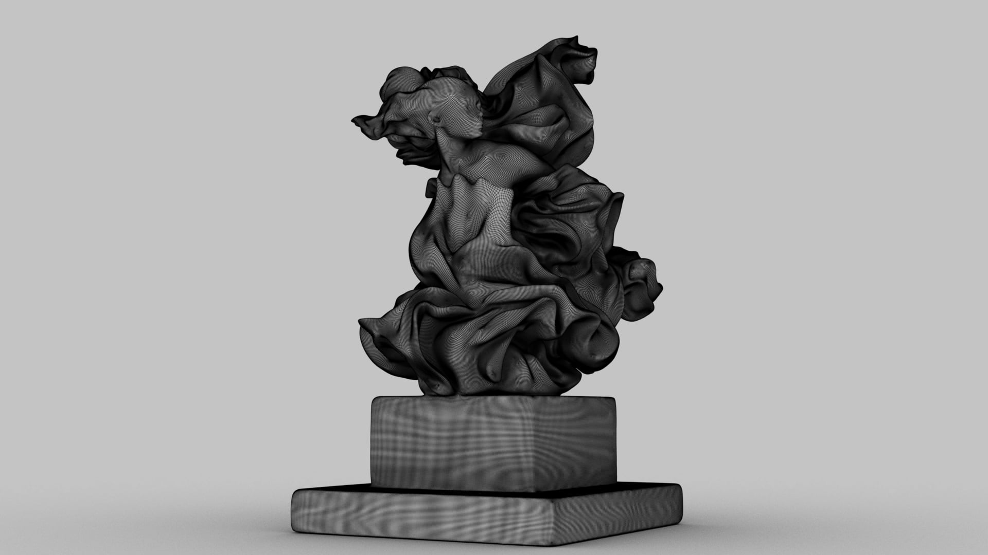 Drapery in Motion Marble Sculpture 3d model