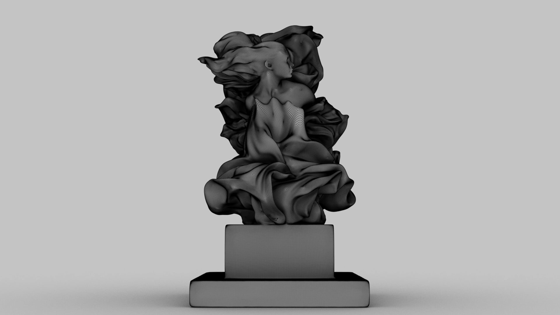 Drapery in Motion Marble Sculpture 3d model