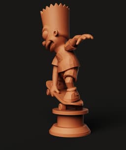 Bart Simpson Skater STL | Cartoon 3D Print | Action Figure Model 3d model