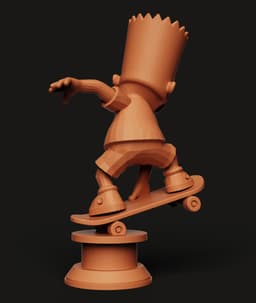 Bart Simpson Skater STL | Cartoon 3D Print | Action Figure Model 3d model