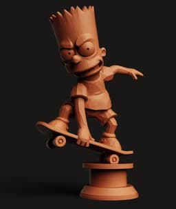 Bart Simpson Skater STL | Cartoon 3D Print | Action Figure Model 3d model