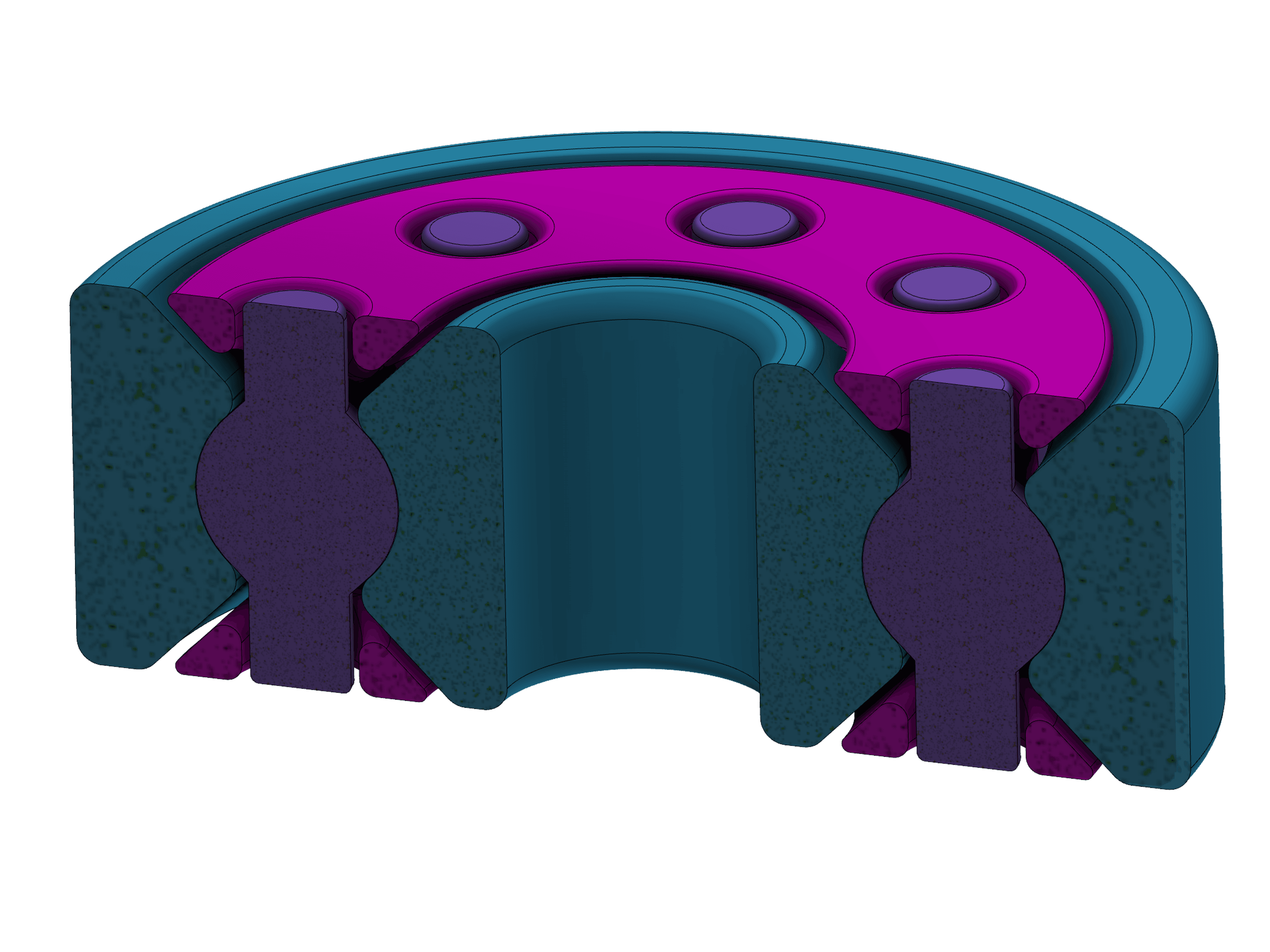 Caged Ball Bearing 3d model
