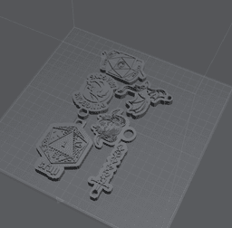6 DnD Pendants Keychains Different Designs 3d model