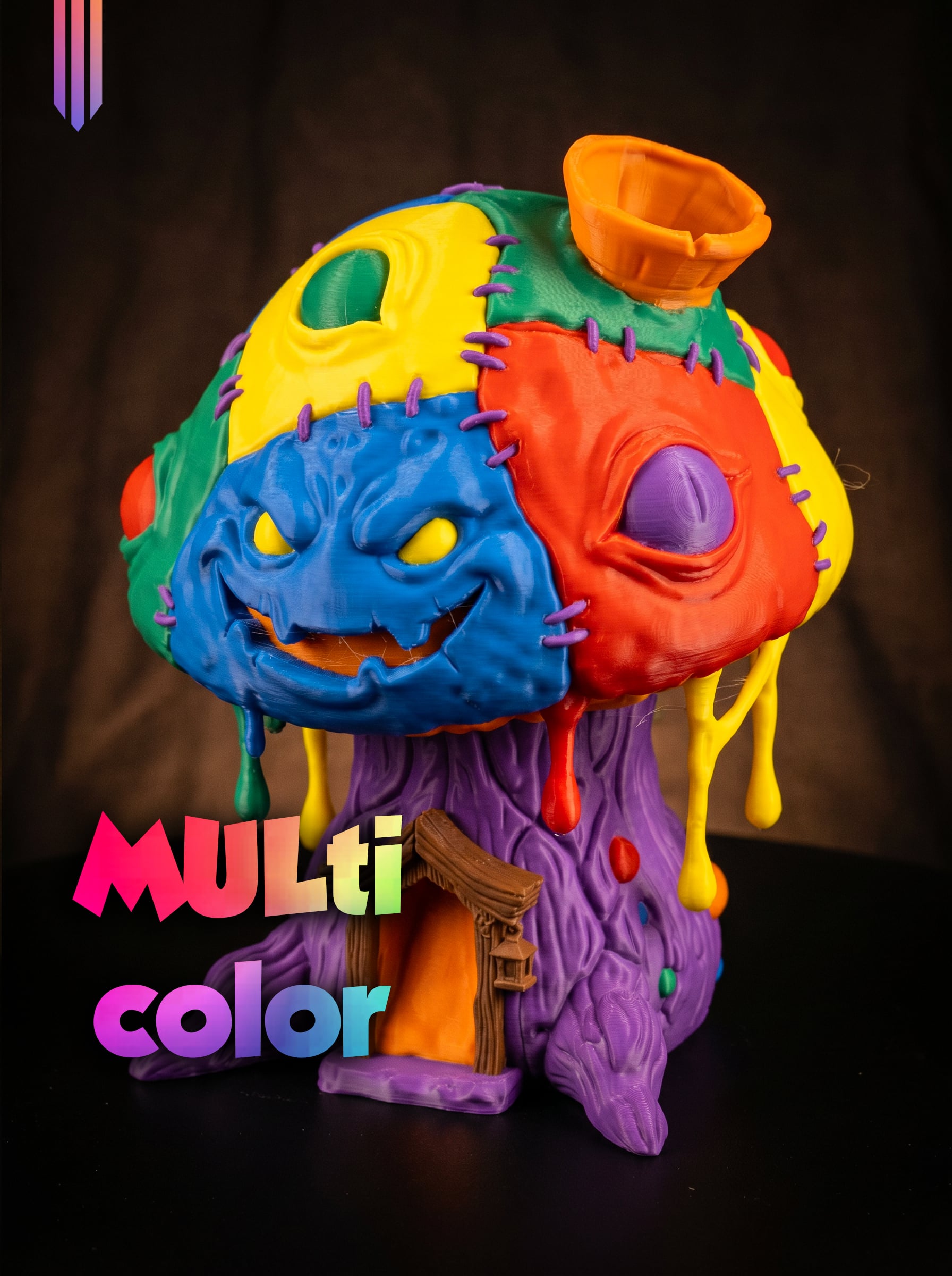 Crazy Mushroom House dice tower 3MF | Fantasy Decor Multi-Color | Functional 3d model