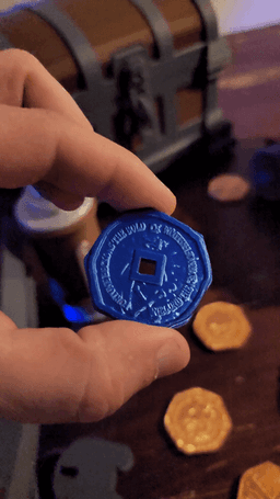 Square Cut Doubloon Coin | Pirate Treasure 3d model