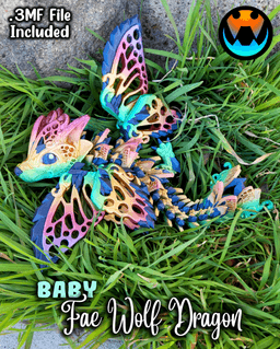 Baby Fae Wolf Dragon 3d model