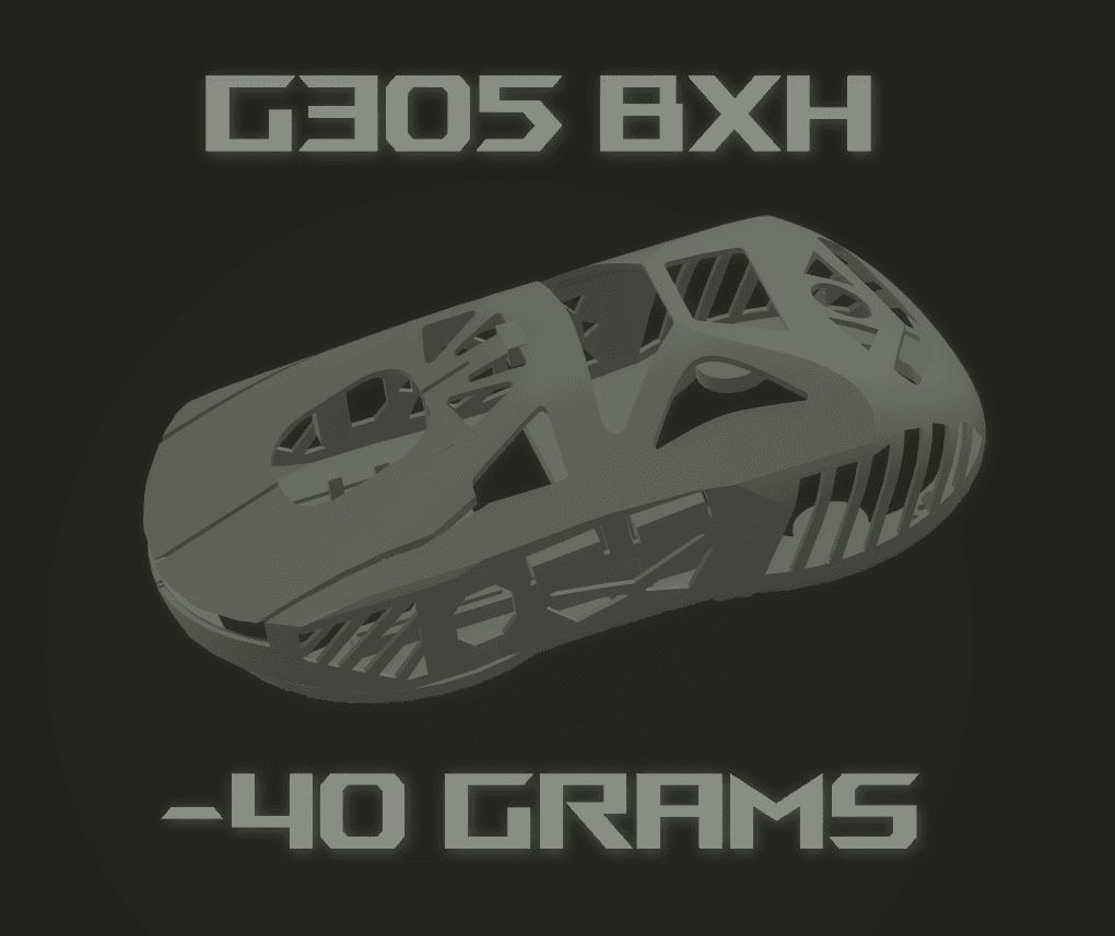 G305 BXH logitech g305 shell mod 61g 3d model