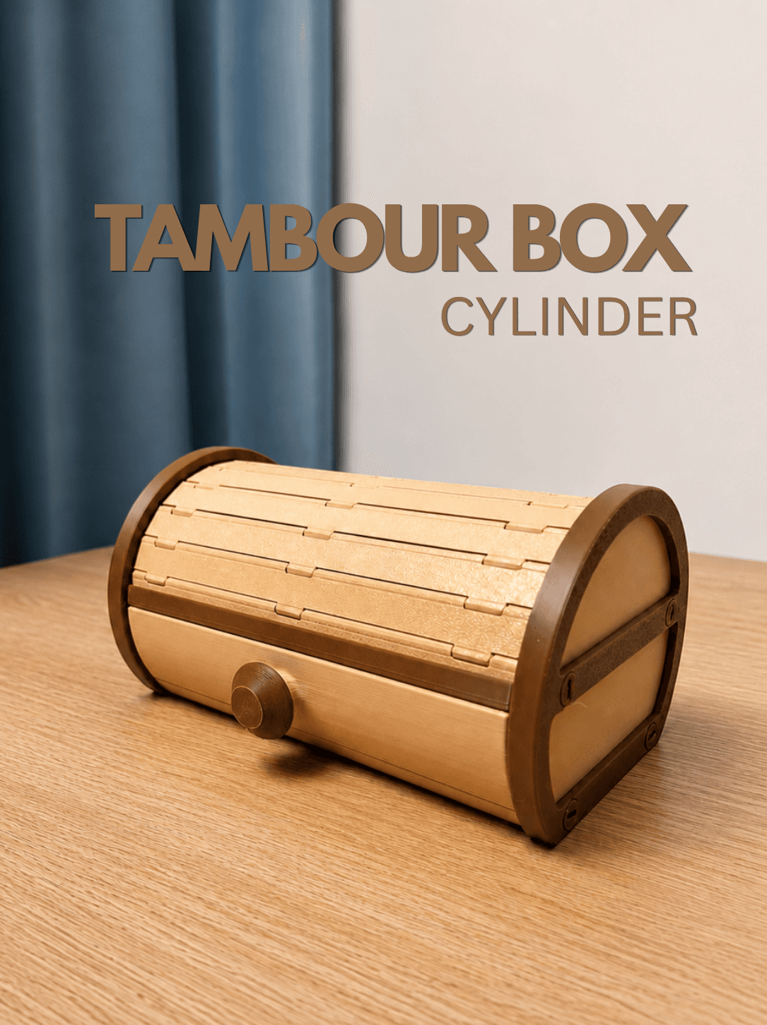 Cylinder Tambour Box | Roll top Storage | Organizer 3d model