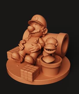 Sleeping Mario Multi-Color 3MF | Gaming Art | Bambu Ready 3d model
