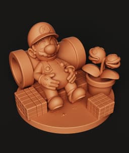Sleeping Mario Multi-Color 3MF | Gaming Art | Bambu Ready 3d model