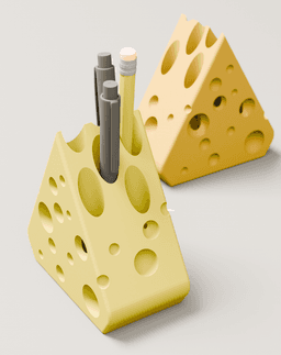 Cheese Slice Pen Holder 3d model