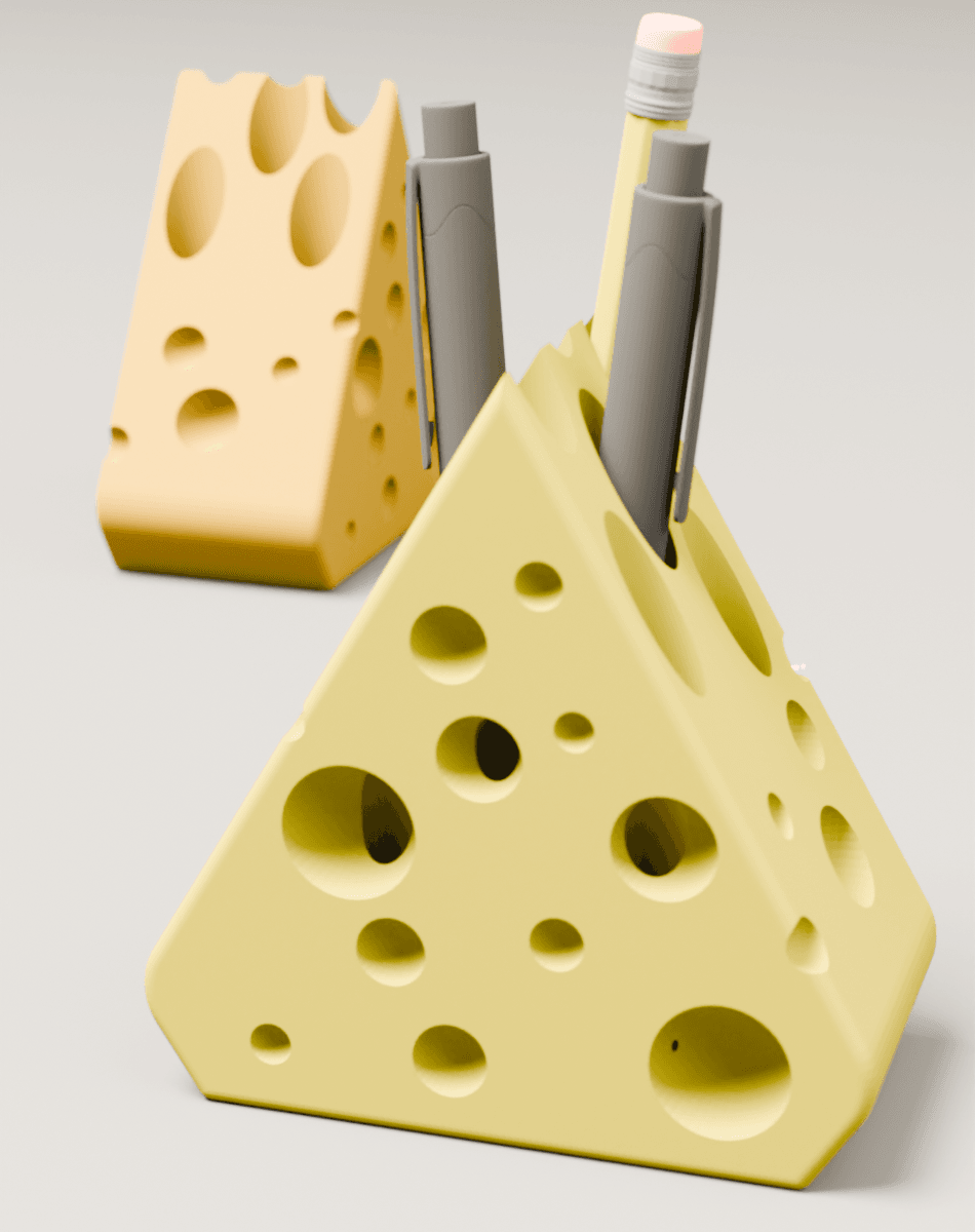 Cheese Slice Pen Holder 3d model