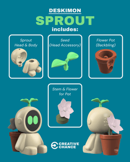 Deskimon - Cute Robots For Your Desk 3d model