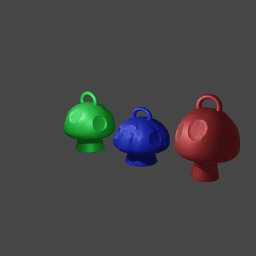 Mushroom Shaped Ornaments v2 3d model