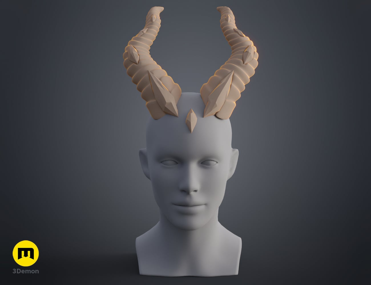 Embedded Gemstone Horns 3d model