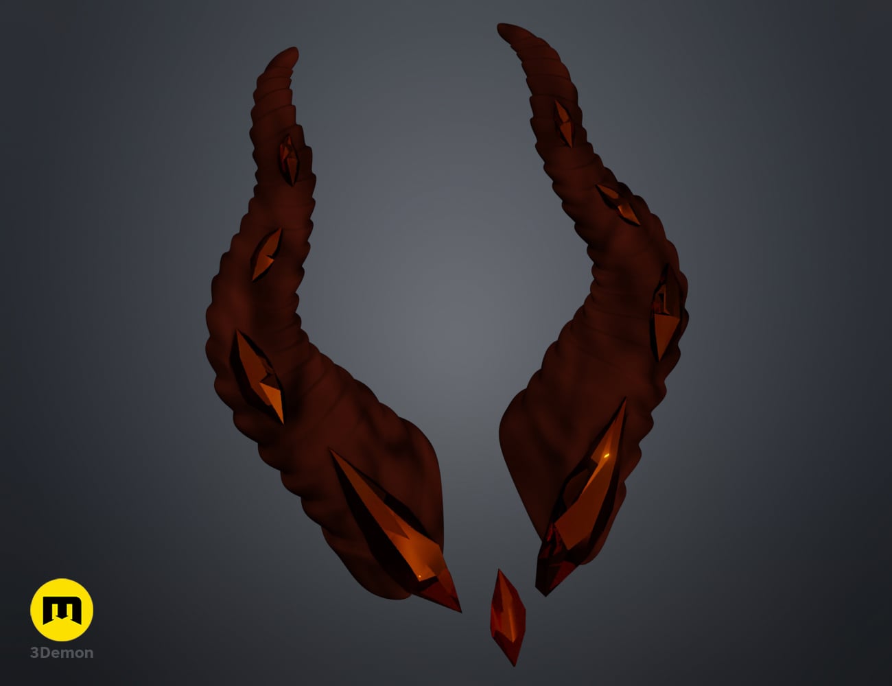 Embedded Gemstone Horns 3d model