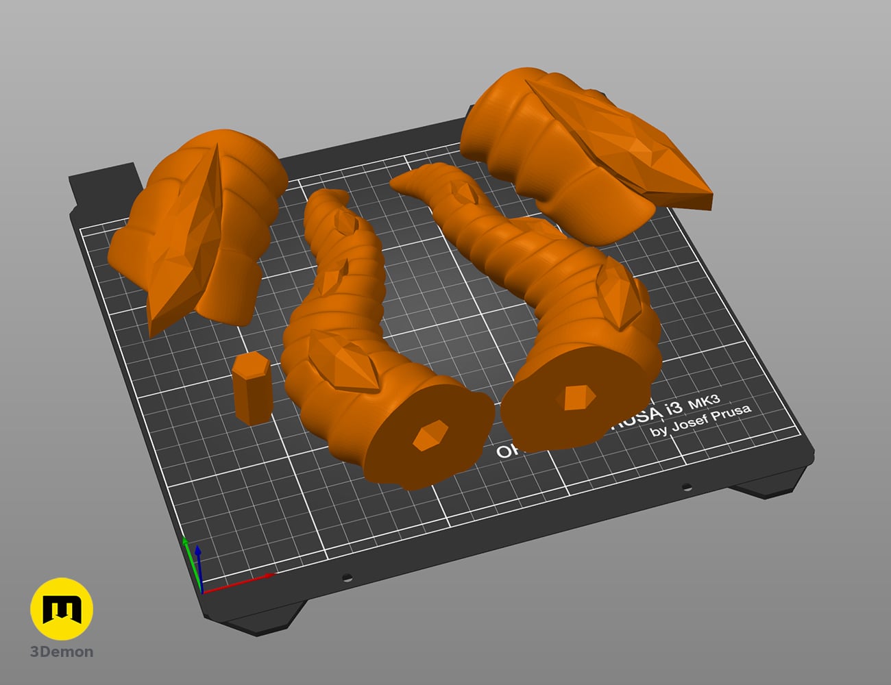 Embedded Gemstone Horns 3d model