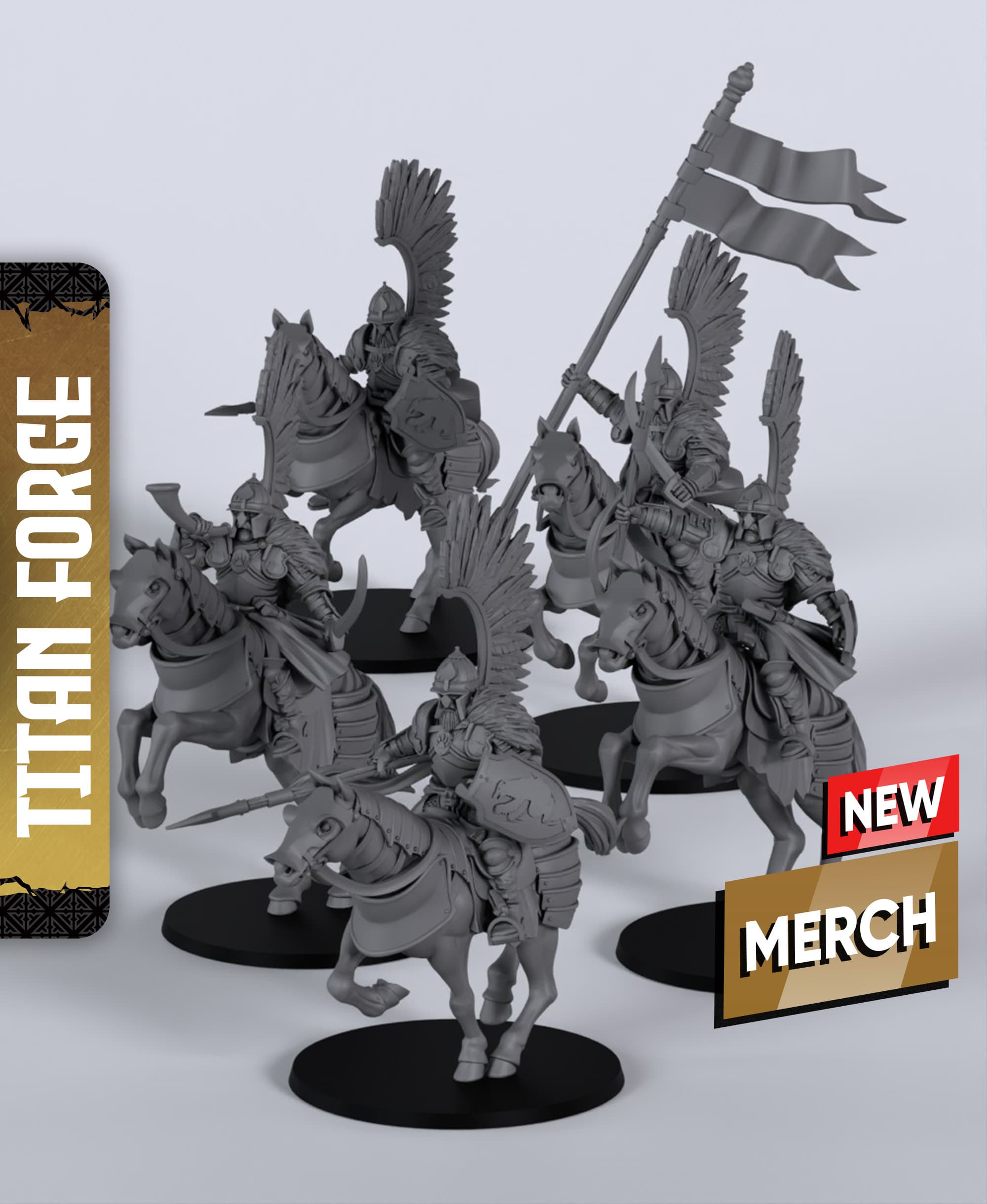 Heavy Cavalry - With Free Dragon Warhammer - 5e DnD Inspired for RPG and Wargamers 3d model