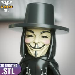V for Vendetta Chibi STL for 3D Printing ChibiSTL 3DXM 3d model