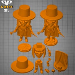 V for Vendetta Chibi STL for 3D Printing ChibiSTL 3DXM 3d model