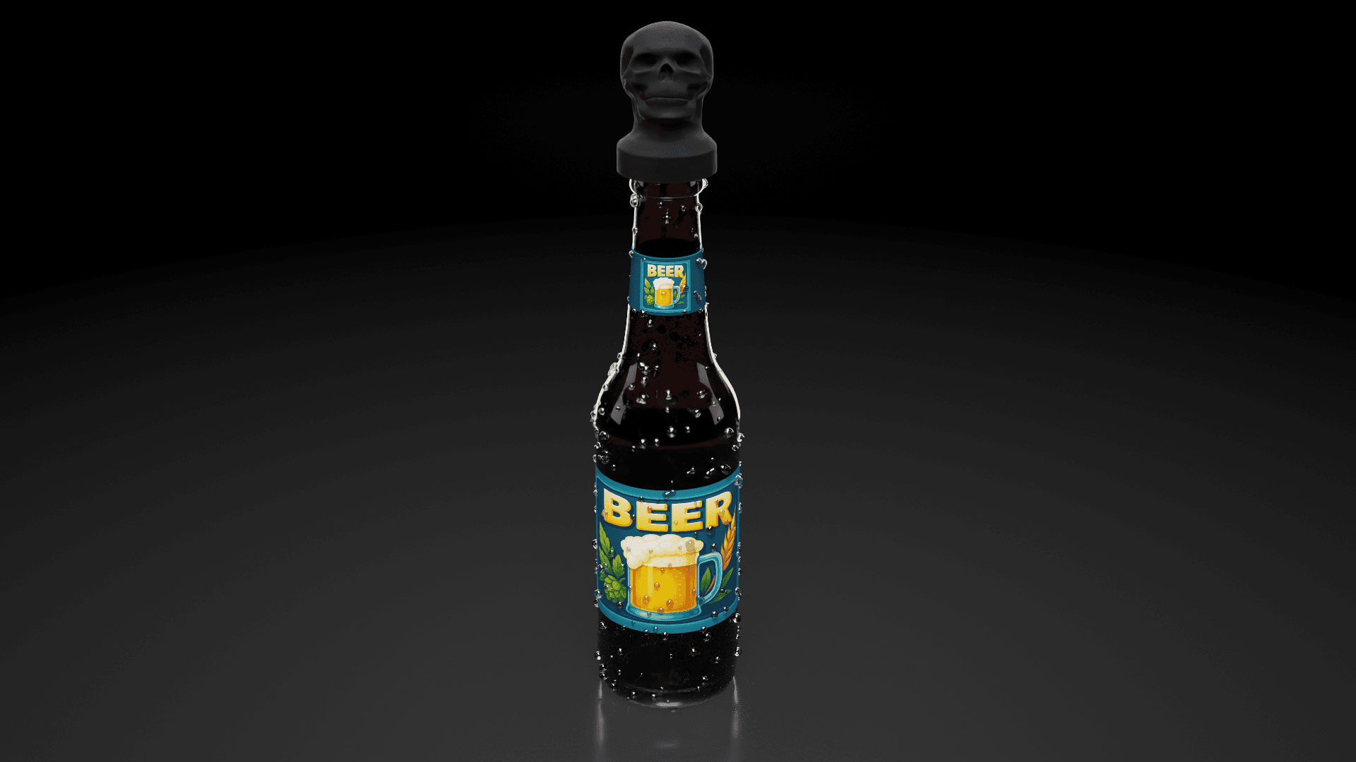 Skull Beer Bottle Cap 3d model