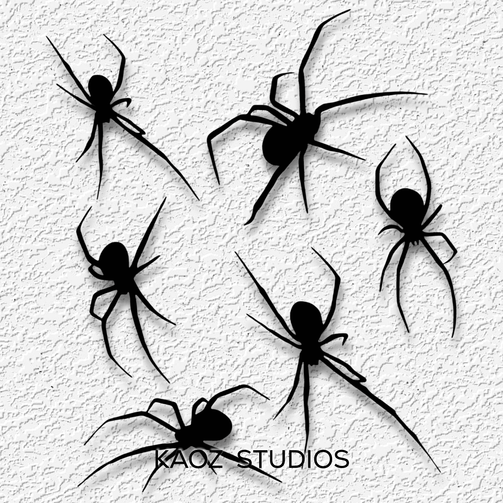 6 Life SIze Black Widows wall art Realistic Spider collection wall decor 3d model