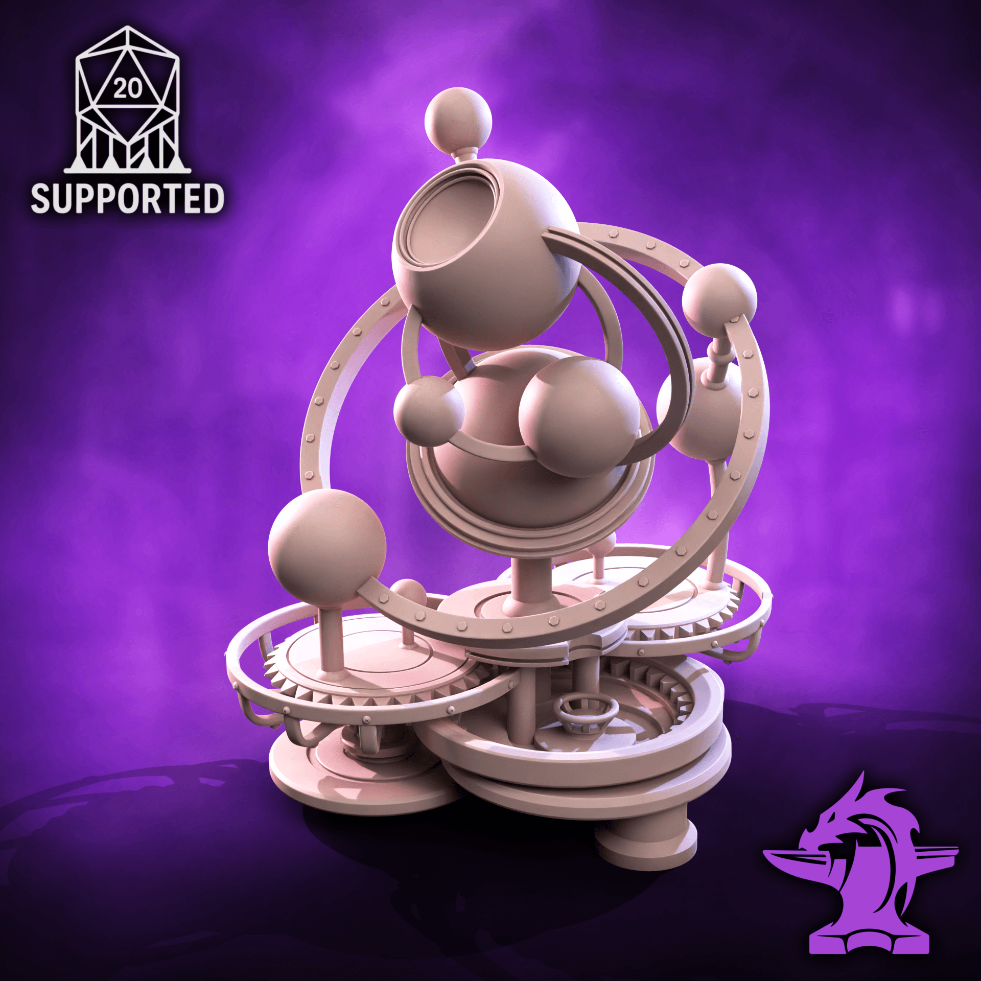 Orrery Star Map | Tabletop Steampunk Style Mechanical Terrain 3d model