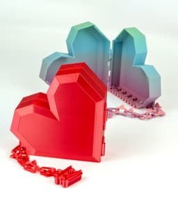 Heart Box With Working Zipper 3d model