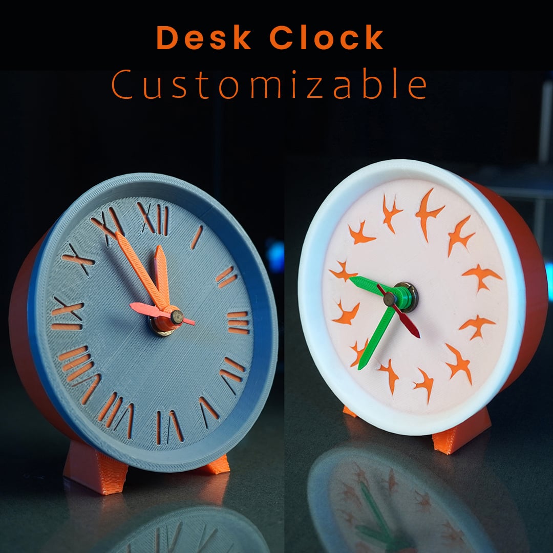Customisable Mini Desk Clock 3d model