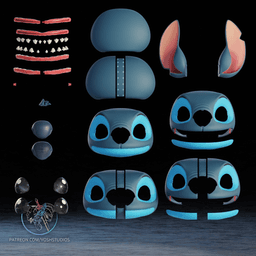 Blue Alien Dog Mask 3D Printer STl File 3d model