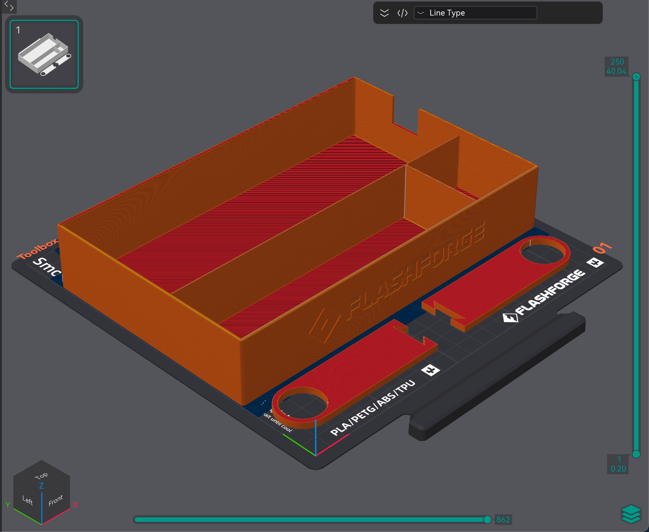 Flashforge AD5X / AD5M Fixed Mount Toolbox V2 3d model