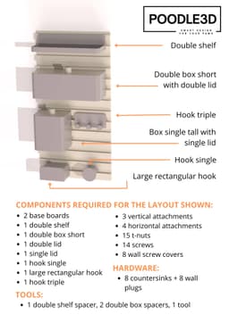 PAWZONE: MODULAR WALL ORGANIZER 3d model