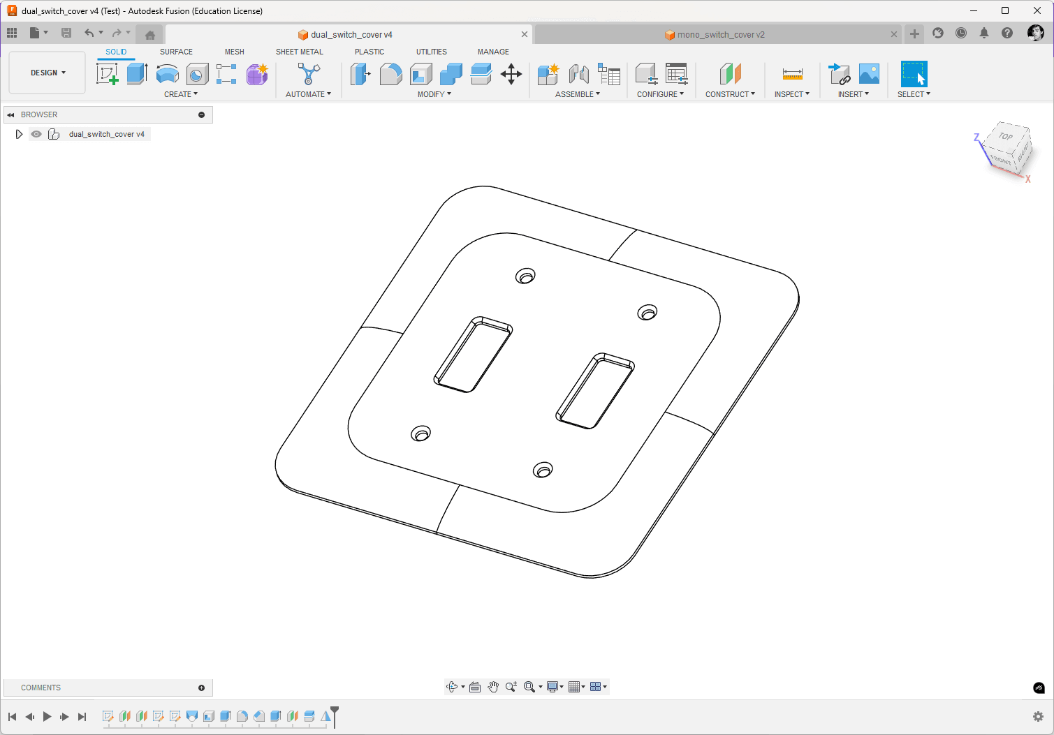 Custom light switch plate 3d model