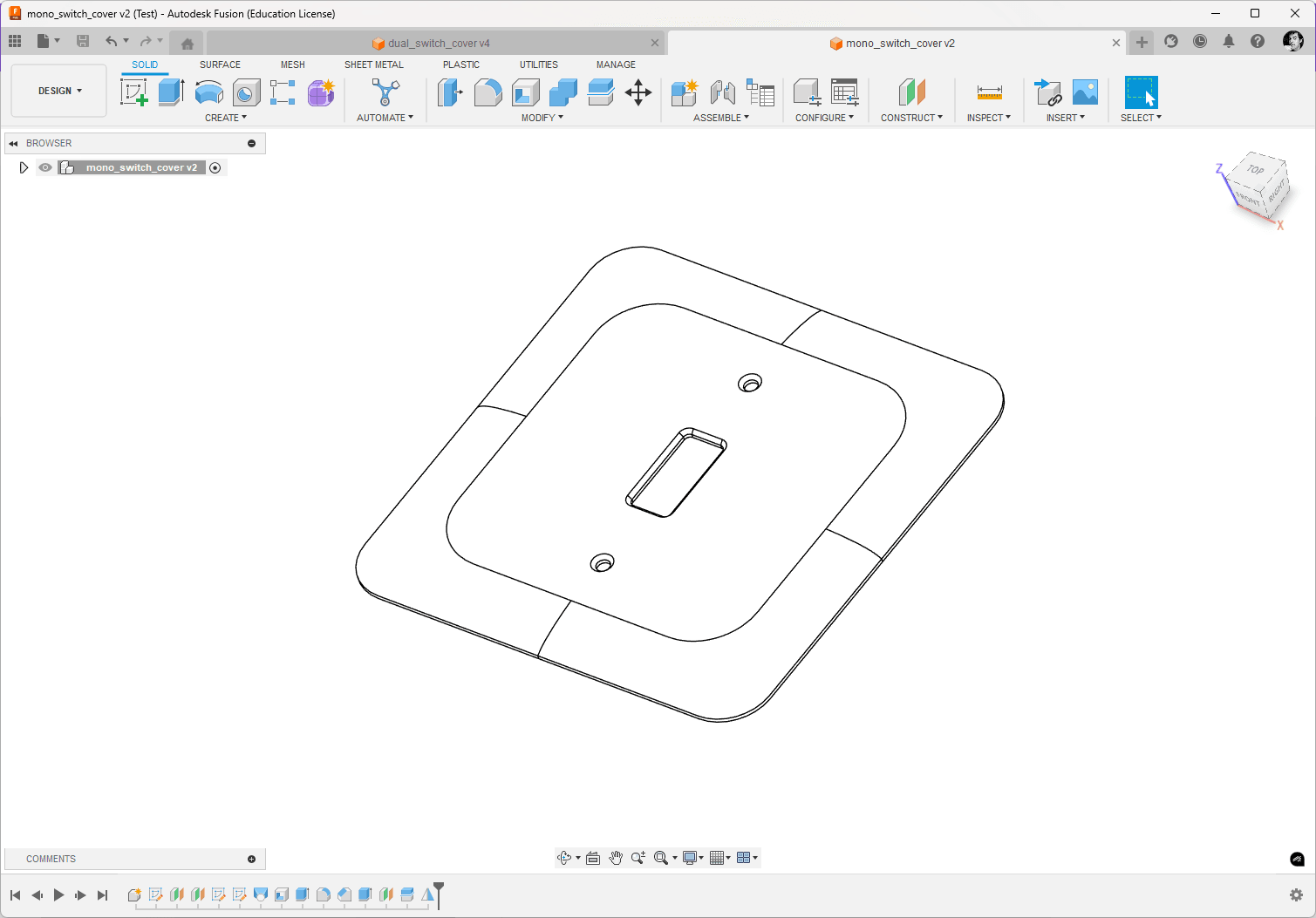 Custom light switch plate 3d model
