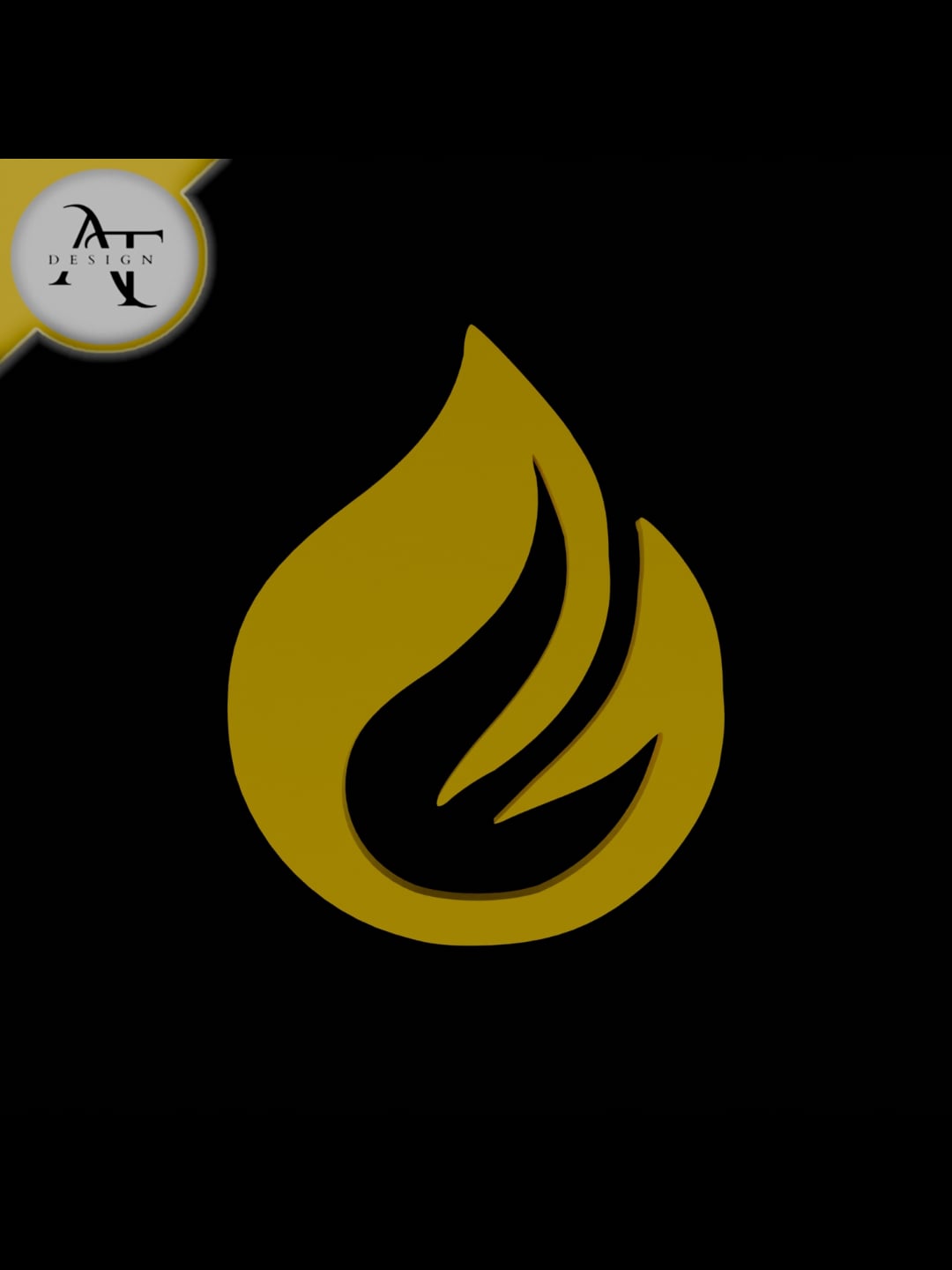 Simple Flame Symbol - 2D Art 3d model