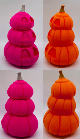 Pumpkin Stack LED Tealight Assortment 3d model
