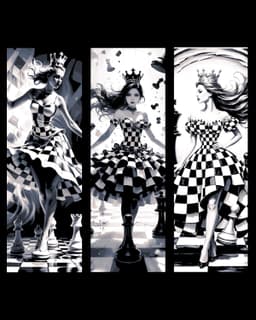 Artistic Designs with a Chess Board - Set of Bookmarks 3d model