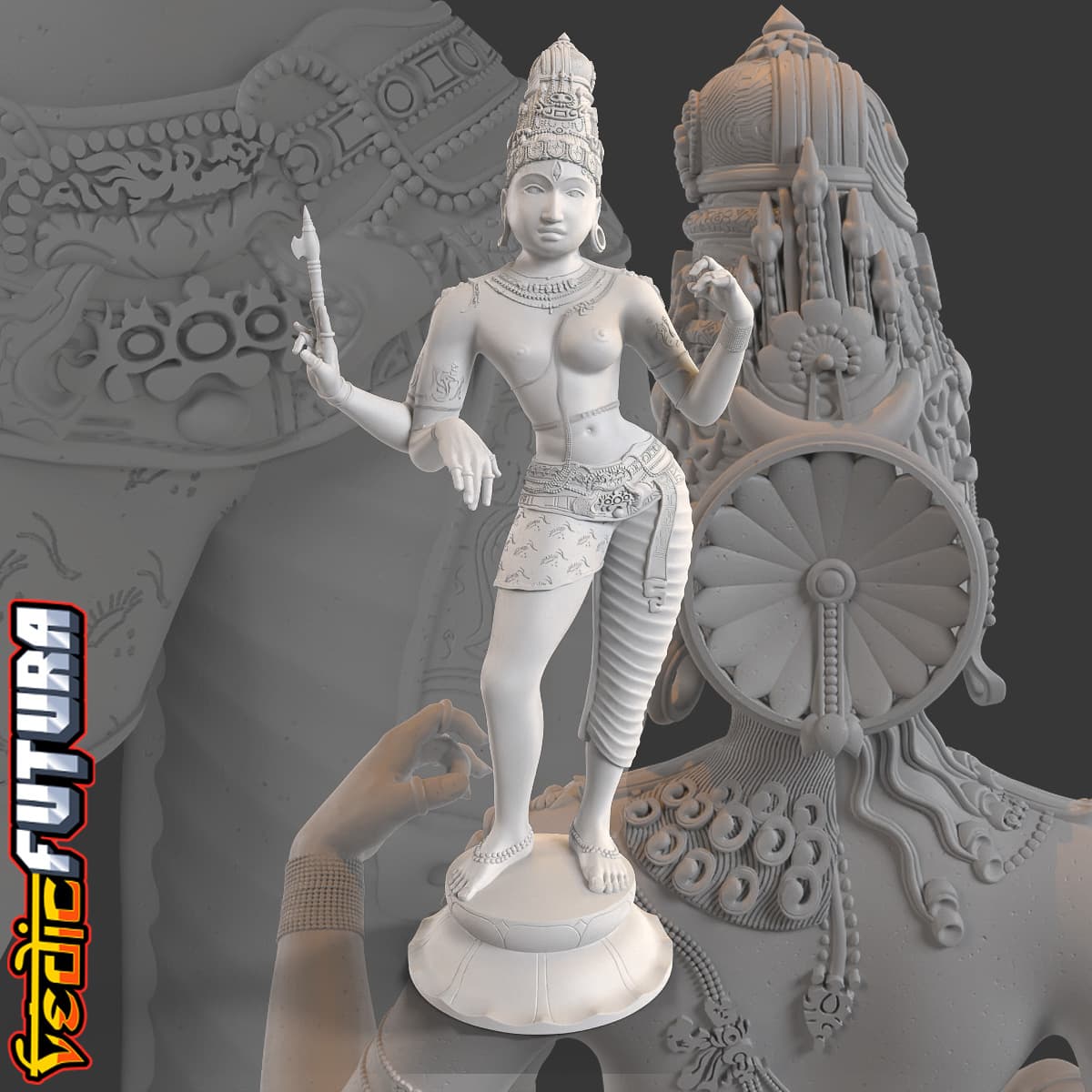 Ardhanarishvara - "the Lord Who is half woman." 3d model