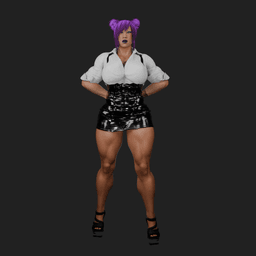 Rita Muscular Asian Woman 3d model