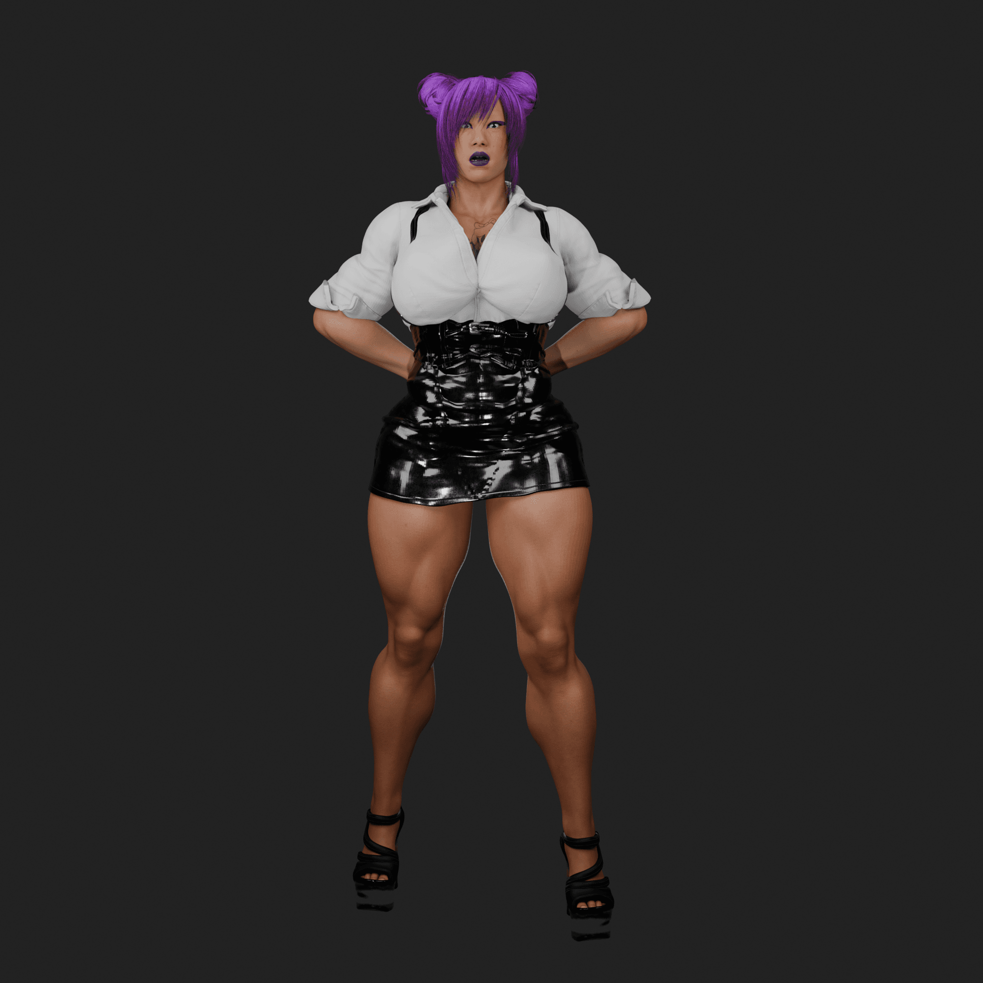Rita Muscular Asian Woman 3d model