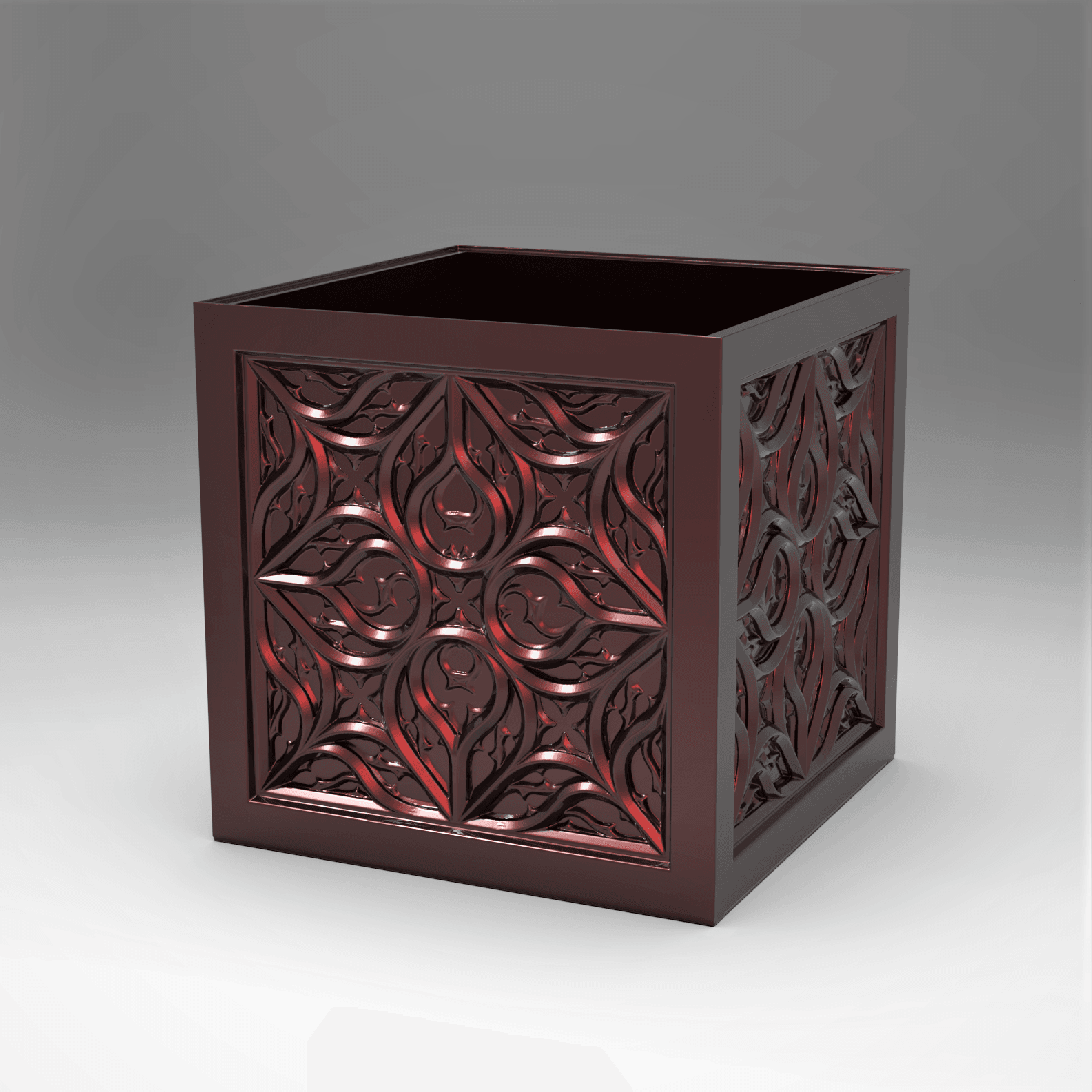 Gothic Pattern Planter -Square 3d model