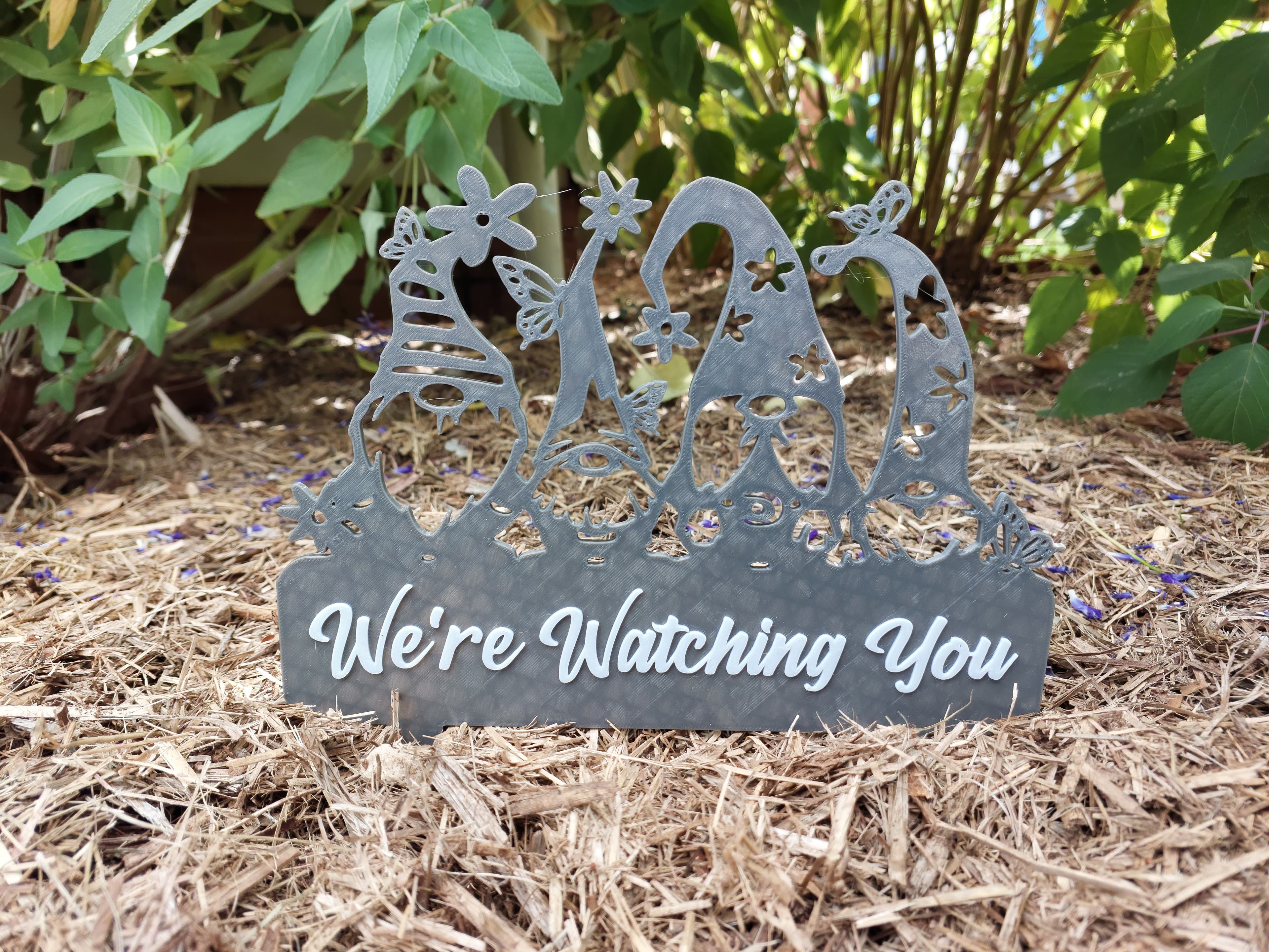 Gnomes "We're Watching you" Garden Art set 3d model