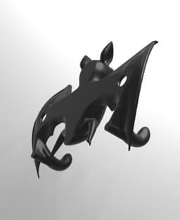 Bat-Shaped Wall-Mount Coat Hanger 3d model