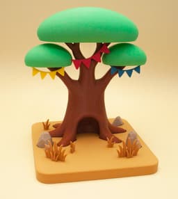 Zebra Savannah Tree 3d model