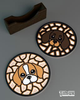 DACHSHUND & BEAGLE COASTER 3d model